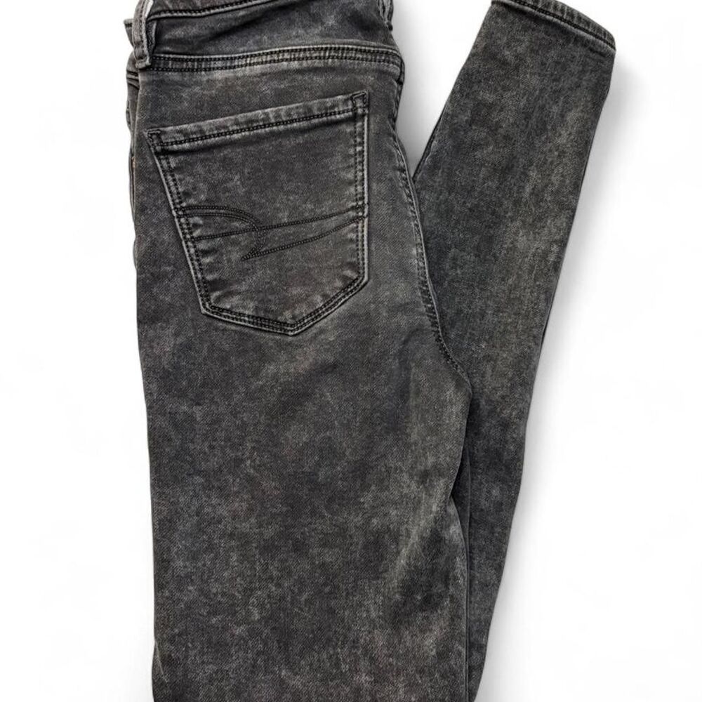 American Eagle Black Gray Acid Wash Jegging Jeans Size 0 Regular
